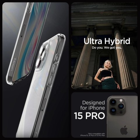 Etui Spigen Ultra Hybrid na iPhone 15 Pro - przezroczysto-matowe Etui Spigen Ultra Hybrid na iPhone 15 Pro - przezroczysto-matowe