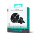 Joyroom magnetyczny uchwyt samochodowy bezprzewodowa ładowarka 15W na kratkę wentylacyjną nawiew czarna (JR-ZS240 Pro)
