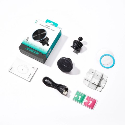 Joyroom magnetyczny uchwyt samochodowy bezprzewodowa ładowarka 15W na kratkę wentylacyjną nawiew czarna (JR-ZS240 Pro) Joyroom magnetyczny uchwyt samochodowy bezprzewodowa ładowarka 15W na kratkę wentylacyjną nawiew czarna (JR-ZS240 Pro)