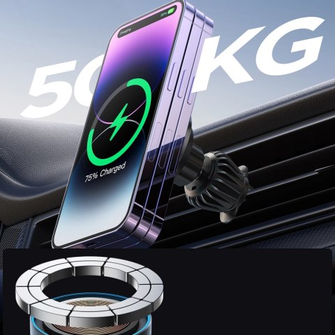 Joyroom magnetyczny uchwyt samochodowy bezprzewodowa ładowarka 15W na kratkę wentylacyjną nawiew czarna (JR-ZS240 Pro) Joyroom magnetyczny uchwyt samochodowy bezprzewodowa ładowarka 15W na kratkę wentylacyjną nawiew czarna (JR-ZS240 Pro)