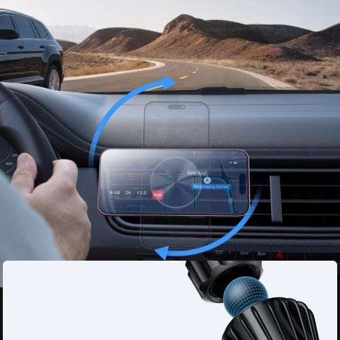 Joyroom magnetyczny uchwyt samochodowy bezprzewodowa ładowarka 15W na kratkę wentylacyjną nawiew czarna (JR-ZS240 Pro) Joyroom magnetyczny uchwyt samochodowy bezprzewodowa ładowarka 15W na kratkę wentylacyjną nawiew czarna (JR-ZS240 Pro)