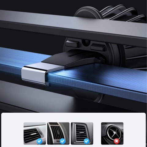 Joyroom magnetyczny uchwyt samochodowy bezprzewodowa ładowarka 15W na kratkę wentylacyjną nawiew czarna (JR-ZS240 Pro) Joyroom magnetyczny uchwyt samochodowy bezprzewodowa ładowarka 15W na kratkę wentylacyjną nawiew czarna (JR-ZS240 Pro)