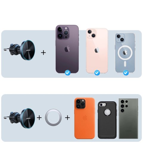 Joyroom magnetyczny uchwyt samochodowy bezprzewodowa ładowarka 15W na kratkę wentylacyjną nawiew czarna (JR-ZS240 Pro) Joyroom magnetyczny uchwyt samochodowy bezprzewodowa ładowarka 15W na kratkę wentylacyjną nawiew czarna (JR-ZS240 Pro)