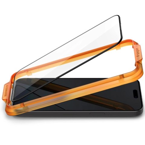 Szkło hartowane Spigen ALM Glass FC na iPhone 15 - czarne 2 szt. Szkło hartowane Spigen ALM Glass FC na iPhone 15 - czarne 2 szt.