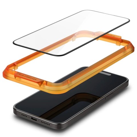 Szkło hartowane Spigen ALM Glass FC na iPhone 15 - czarne 2 szt. Szkło hartowane Spigen ALM Glass FC na iPhone 15 - czarne 2 szt.