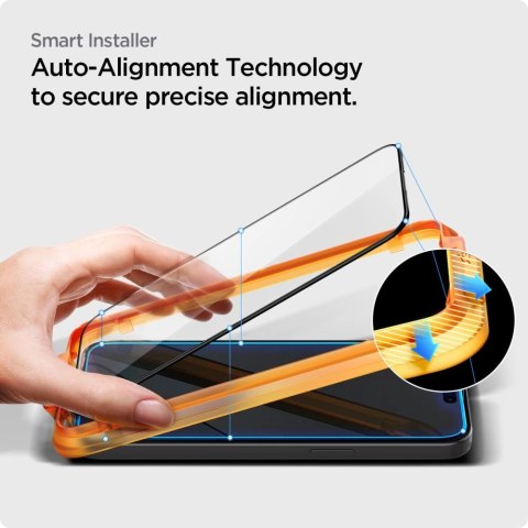 Szkło hartowane Spigen ALM Glass FC na iPhone 15 - czarne 2 szt. Szkło hartowane Spigen ALM Glass FC na iPhone 15 - czarne 2 szt.