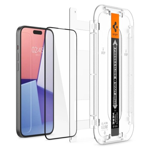 Szkło hartowane Spigen Glas.tR EZ Fit FC na iPhone 15 Plus - czarne Szkło hartowane Spigen Glas.tR EZ Fit FC na iPhone 15 Plus - czarne