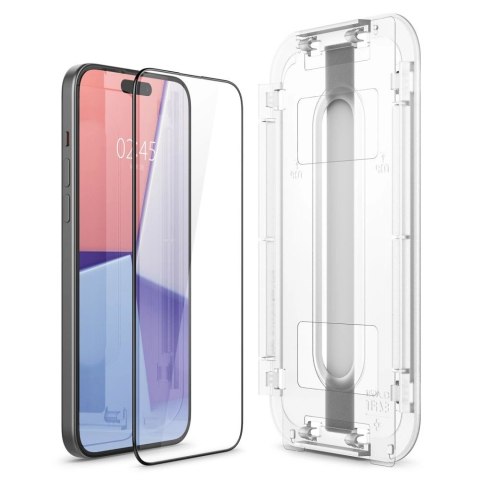 Szkło hartowane Spigen Glas.tR EZ Fit FC na iPhone 15 Plus - czarne Szkło hartowane Spigen Glas.tR EZ Fit FC na iPhone 15 Plus - czarne