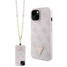 Etui Guess Crossbody 4G Metal Logo do iPhone 15 - różowe