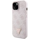 Etui Guess Crossbody 4G Metal Logo do iPhone 15 - różowe