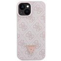 Etui Guess Crossbody 4G Metal Logo do iPhone 15 - różowe