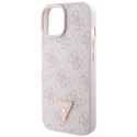 Etui Guess Crossbody 4G Metal Logo do iPhone 15 - różowe