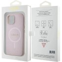 Etui Guess Saffiano MagSafe do iPhone 15 Plus - różowe