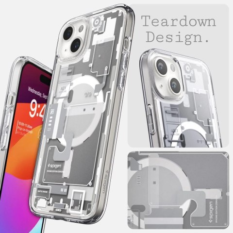 Etui Spigen Ultra Hybrid Mag z MagSafe na iPhone 15 Plus - białe (wzór Zero One) Etui Spigen Ultra Hybrid Mag z MagSafe na iPhone 15 Plus - białe (wzór Zero One)