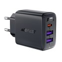 Ładowarka Acefast A57 PD 35W GaN 2 x USB-A + USB-C z 3 portami - czarna