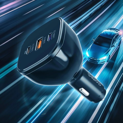 Ładowarka Choetech TC0024 samochodowa 160W 2x USB-C PD 3.1 1x USB-A - czarna Ładowarka Choetech TC0024 samochodowa 160W 2x USB-C PD 3.1 1x USB-A - czarna