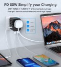 Ładowarka podróżna Choetech PD6041 USB-C USB-A PD 30W z 4 wtyczkami USA EU UK AU - czarna