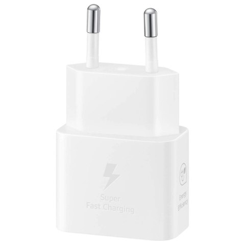 Ładowarka sieciowa GaN Samsung EP-T2510XWEGEU 25W SFC z kablem USB-C - biała Ładowarka sieciowa GaN Samsung EP-T2510XWEGEU 25W SFC z kablem USB-C - biała
