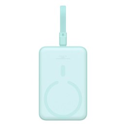 Powerbank Baseus Magnetic Mini MagSafe 10000mAh 20W z wbudowanym kablem Lightning - niebieski + kabel Baseus Simple Series USB-C