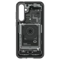 Etui Spigen Ultra Hybrid na Samsung Galaxy S23 FE - ciemnoszare (wzór Zero One)