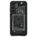 Etui Spigen Ultra Hybrid na Samsung Galaxy S23 FE - ciemnoszare (wzór Zero One)
