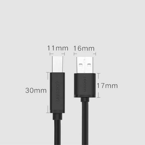 Kabel do drukarki Ugreen US122 USB-B USB-A 2.0 15m - czarny Kabel do drukarki Ugreen US122 USB-B USB-A 2.0 15m - czarny