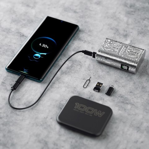 Powerbank Dudao K20 USB-A / USB-C 10000mAh 22.5W - srebrny Powerbank Dudao K20 USB-A / USB-C 10000mAh 22.5W - srebrny