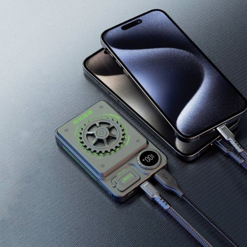Powerbank Dudao K24 10000mAh 22.5W USB-A / USB-C z wyświetlaczem - szary Powerbank Dudao K24 10000mAh 22.5W USB-A / USB-C z wyświetlaczem - szary