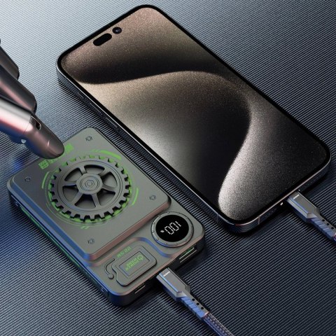 Powerbank Dudao K24 10000mAh 22.5W USB-A / USB-C z wyświetlaczem - szary Powerbank Dudao K24 10000mAh 22.5W USB-A / USB-C z wyświetlaczem - szary