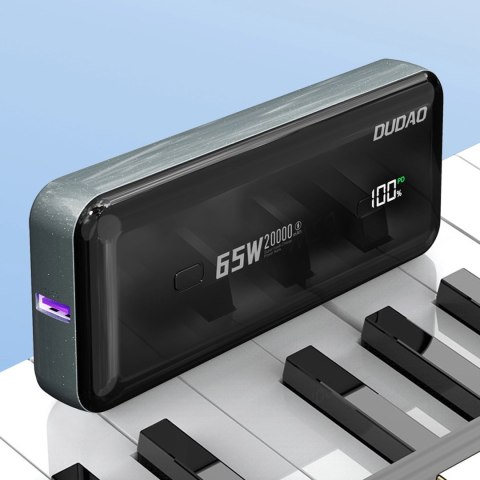 Powerbank Dudao K65 20000mAh 65W 1x USB-C 2x USB-A z wyświetlaczem - czarny Powerbank Dudao K65 20000mAh 65W 1x USB-C 2x USB-A z wyświetlaczem - czarny