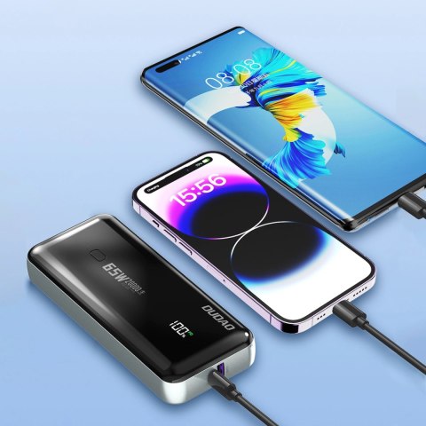 Powerbank Dudao K65 20000mAh 65W 1x USB-C 2x USB-A z wyświetlaczem - czarny Powerbank Dudao K65 20000mAh 65W 1x USB-C 2x USB-A z wyświetlaczem - czarny
