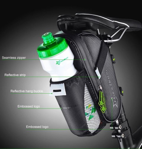 Sakwa rowerowa Rockbros C7-1 wodoodporna z montażem pod siodełko 1.5l - czarna Sakwa rowerowa Rockbros C7-1 wodoodporna z montażem pod siodełko 1.5l - czarna