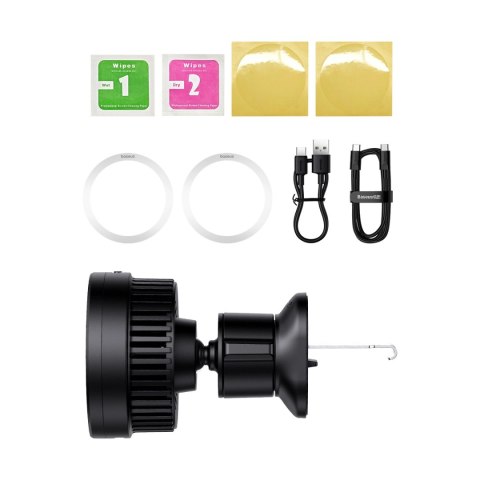 Uchwyt samochodowy Baseus MagPro Series z ładowarką indukcyjną 15W na kratkę nawiewu - czarny Uchwyt samochodowy Baseus MagPro Series z ładowarką indukcyjną 15W na kratkę nawiewu - czarny