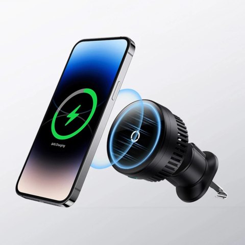 Uchwyt samochodowy Baseus MagPro Series z ładowarką indukcyjną 15W na kratkę nawiewu - czarny Uchwyt samochodowy Baseus MagPro Series z ładowarką indukcyjną 15W na kratkę nawiewu - czarny