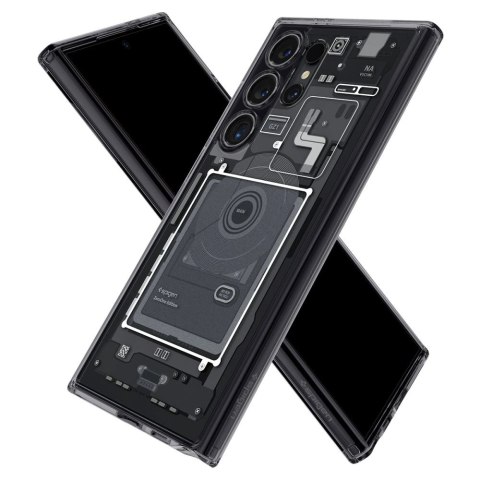 Etui Spigen Ultra Hybrid na Samsung Galaxy S24 Ultra - ciemnoszare (wzór Zero One) Etui Spigen Ultra Hybrid na Samsung Galaxy S24 Ultra - ciemnoszare (wzór Zero One)