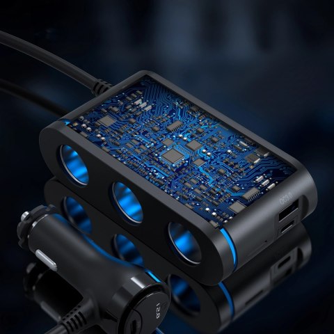 Ładowarka Choetech TC0021 samochodowa 2x USB-C PD 1x USB-A QC 3x gniazdo zapalniczki - czarna Ładowarka Choetech TC0021 samochodowa 2x USB-C PD 1x USB-A QC 3x gniazdo zapalniczki - czarna