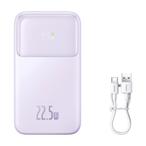 Powerbank Baseus Comet Series z wyświetlaczem 10000mAh 22.5W - fioletowy + kabel USB-A / USB-C Powerbank Baseus Comet Series z wyświetlaczem 10000mAh 22.5W - fioletowy + kabel USB-A / USB-C