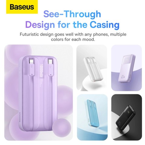 Powerbank Baseus Comet Series z wyświetlaczem 10000mAh 22.5W - fioletowy + kabel USB-A / USB-C Powerbank Baseus Comet Series z wyświetlaczem 10000mAh 22.5W - fioletowy + kabel USB-A / USB-C