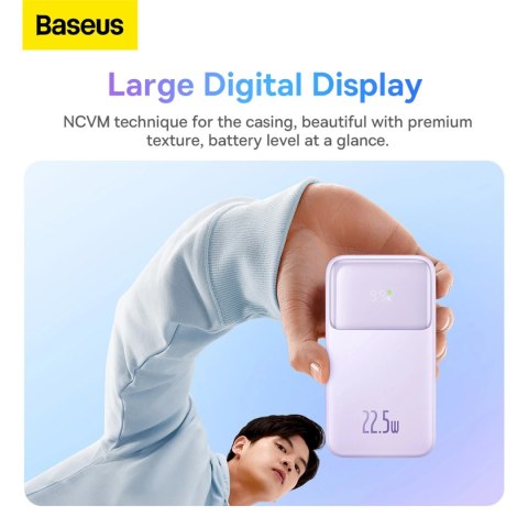 Powerbank Baseus Comet Series z wyświetlaczem 10000mAh 22.5W - fioletowy + kabel USB-A / USB-C Powerbank Baseus Comet Series z wyświetlaczem 10000mAh 22.5W - fioletowy + kabel USB-A / USB-C