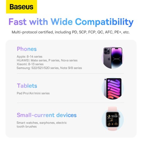 Powerbank Baseus Comet Series z wyświetlaczem 10000mAh 22.5W - fioletowy + kabel USB-A / USB-C Powerbank Baseus Comet Series z wyświetlaczem 10000mAh 22.5W - fioletowy + kabel USB-A / USB-C