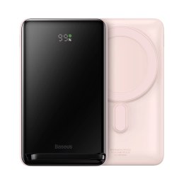 Powerbank Baseus Magnetic Bracket 10000mAh 20W z MagSafe - różowy + kabel USB-C 60W 0.5m