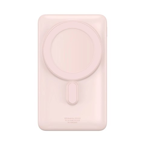 Powerbank Baseus Magnetic Bracket 10000mAh 20W z MagSafe - różowy + kabel USB-C 60W 0.5m Powerbank Baseus Magnetic Bracket 10000mAh 20W z MagSafe - różowy + kabel USB-C 60W 0.5m