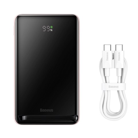 Powerbank Baseus Magnetic Bracket 10000mAh 20W z MagSafe - różowy + kabel USB-C 60W 0.5m Powerbank Baseus Magnetic Bracket 10000mAh 20W z MagSafe - różowy + kabel USB-C 60W 0.5m