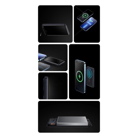 Powerbank Baseus Magnetic Bracket 10000mAh 20W z MagSafe - różowy + kabel USB-C 60W 0.5m Powerbank Baseus Magnetic Bracket 10000mAh 20W z MagSafe - różowy + kabel USB-C 60W 0.5m