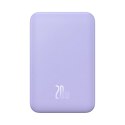 Powerbank Baseus Magnetic Mini 20000 mAh 20W - fioletowy + kabel USB-C / USB-C