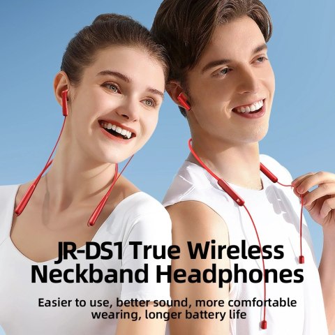 Sportowe słuchawki bezprzewodowe typu neckband Joyroom JR-DS1 - czerwone Sportowe słuchawki bezprzewodowe typu neckband Joyroom JR-DS1 - czerwone