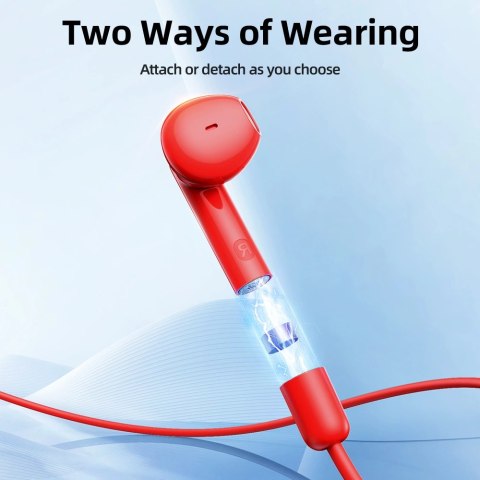 Sportowe słuchawki bezprzewodowe typu neckband Joyroom JR-DS1 - czerwone Sportowe słuchawki bezprzewodowe typu neckband Joyroom JR-DS1 - czerwone