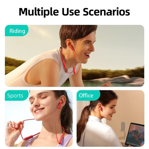 Sportowe słuchawki bezprzewodowe typu neckband Joyroom JR-DS1 - czerwone Sportowe słuchawki bezprzewodowe typu neckband Joyroom JR-DS1 - czerwone