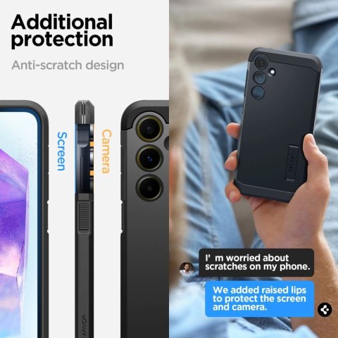 Etui Spigen Tough Armor na Samsung Galaxy A55 5G - czarne Etui Spigen Tough Armor na Samsung Galaxy A55 5G - czarne