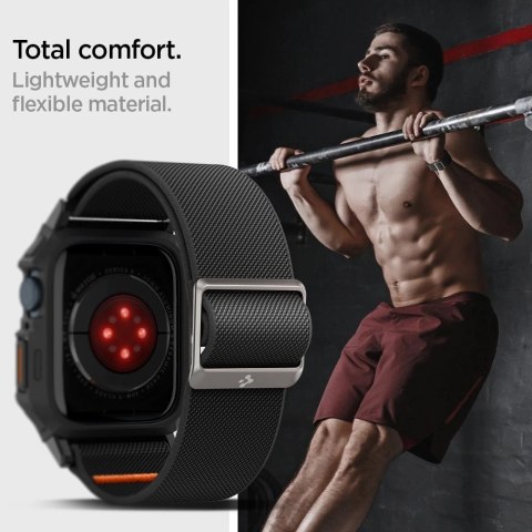 Etui z paskiem Spigen Lite Fit Pro na Apple Watch 4 / 5 / 6 / 7 / 8 / 9 / SE (44 / 45 mm) - czarny mat Etui z paskiem Spigen Lite Fit Pro na Apple Watch 4 / 5 / 6 / 7 / 8 / 9 / SE (44 / 45 mm) - czarny mat